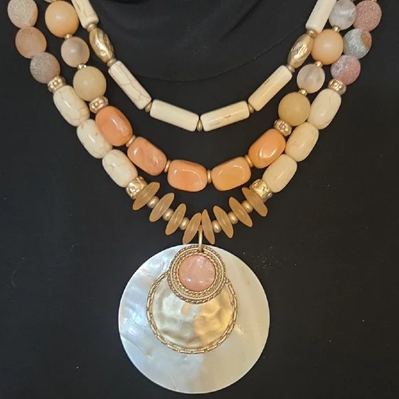 Chico's Multi-Layered Necklace with Shell Pendant - Picture 8 of 8
